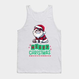 Merry Christmas Ragdoll Cat Tank Top